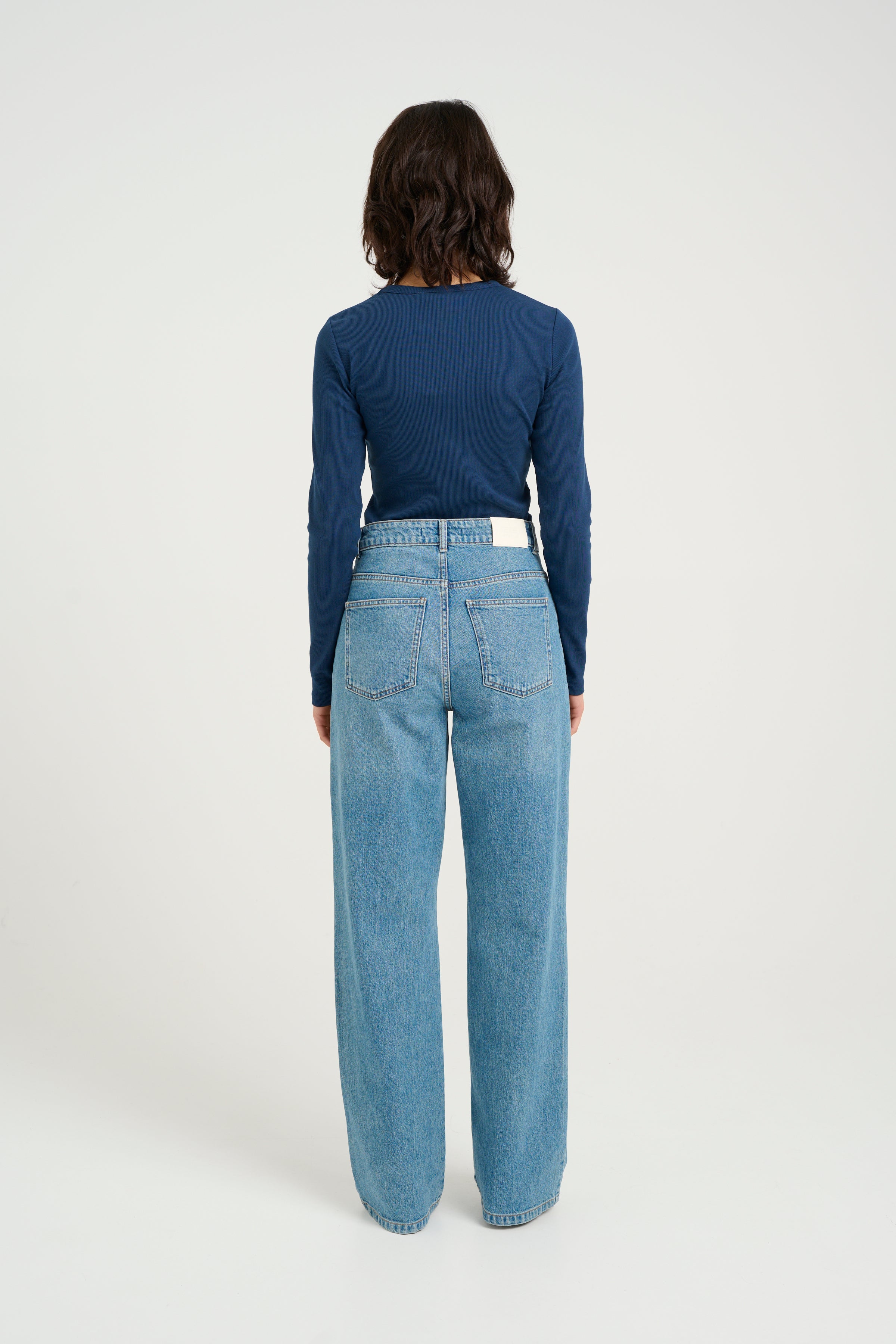ZolinaGZ wide leg jeans - Washed Mid Blue